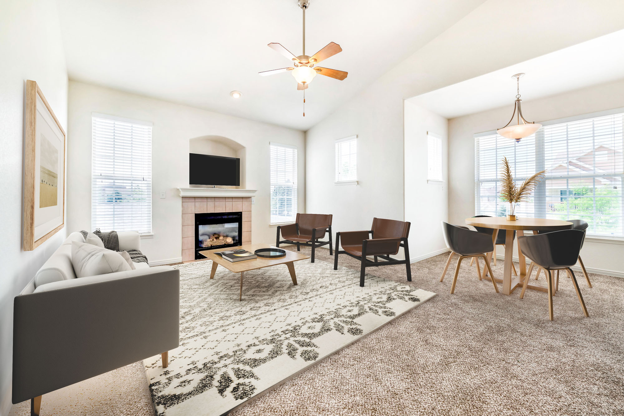 A living space at Eagle Ridge apartments in Denver, CO.