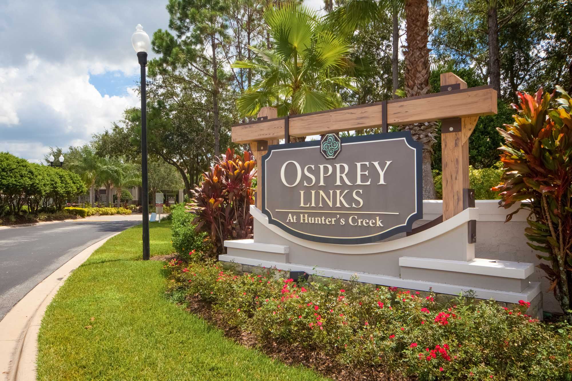 A sign at Osprey Links at Hunter's Creek in Orlando, Florida.