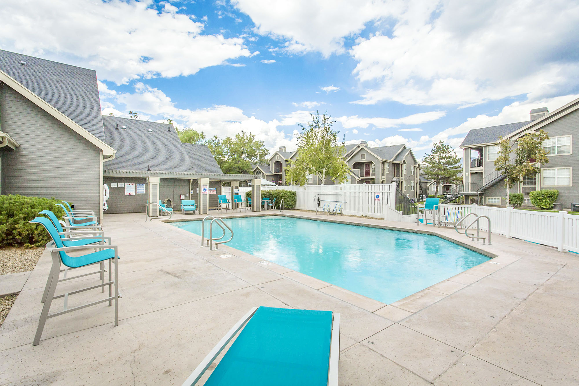The pool at Stillwater apartments in Murray, Utah.