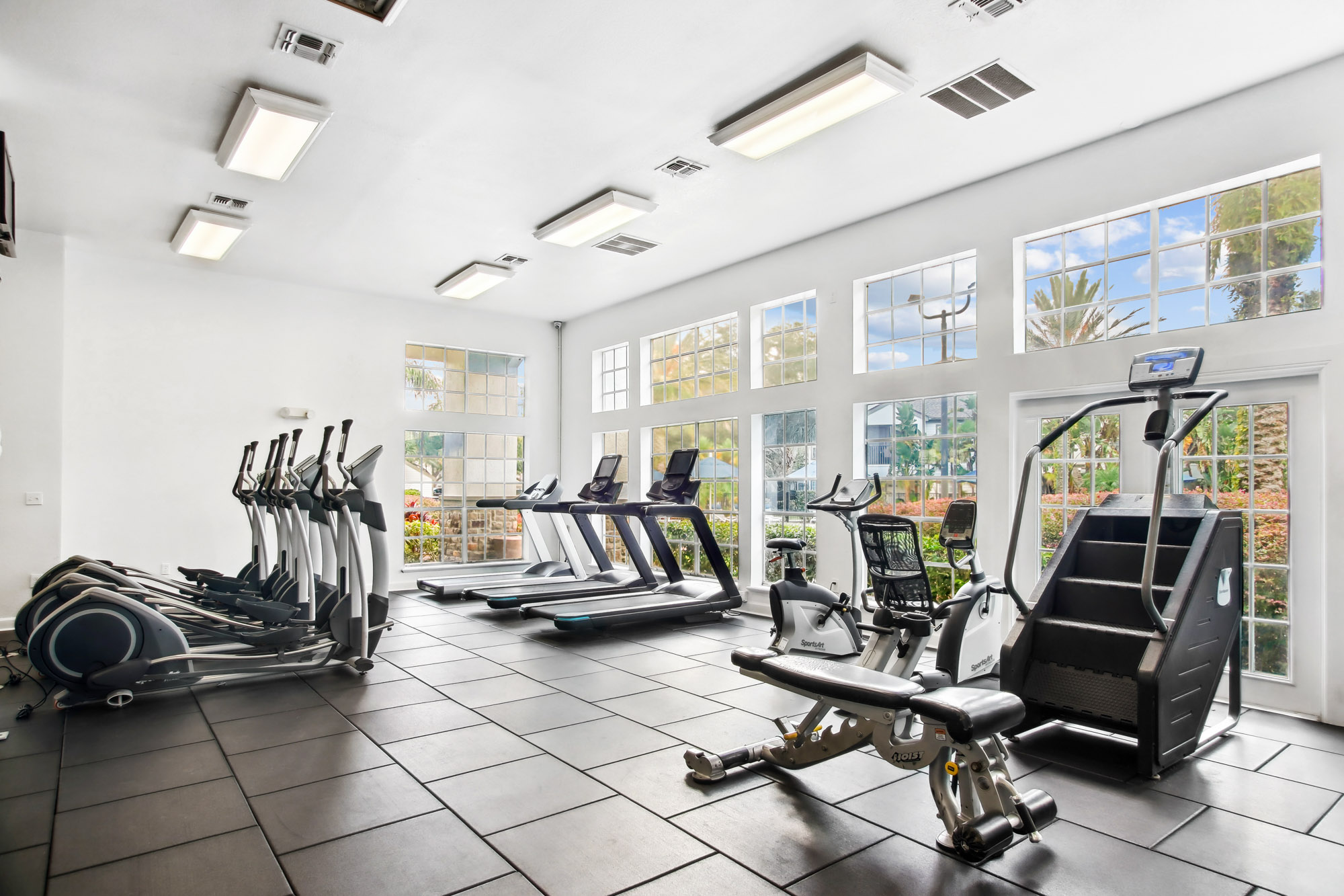 The fitness center at Osprey Links at Hunter's Creek in Orlando, Florida.