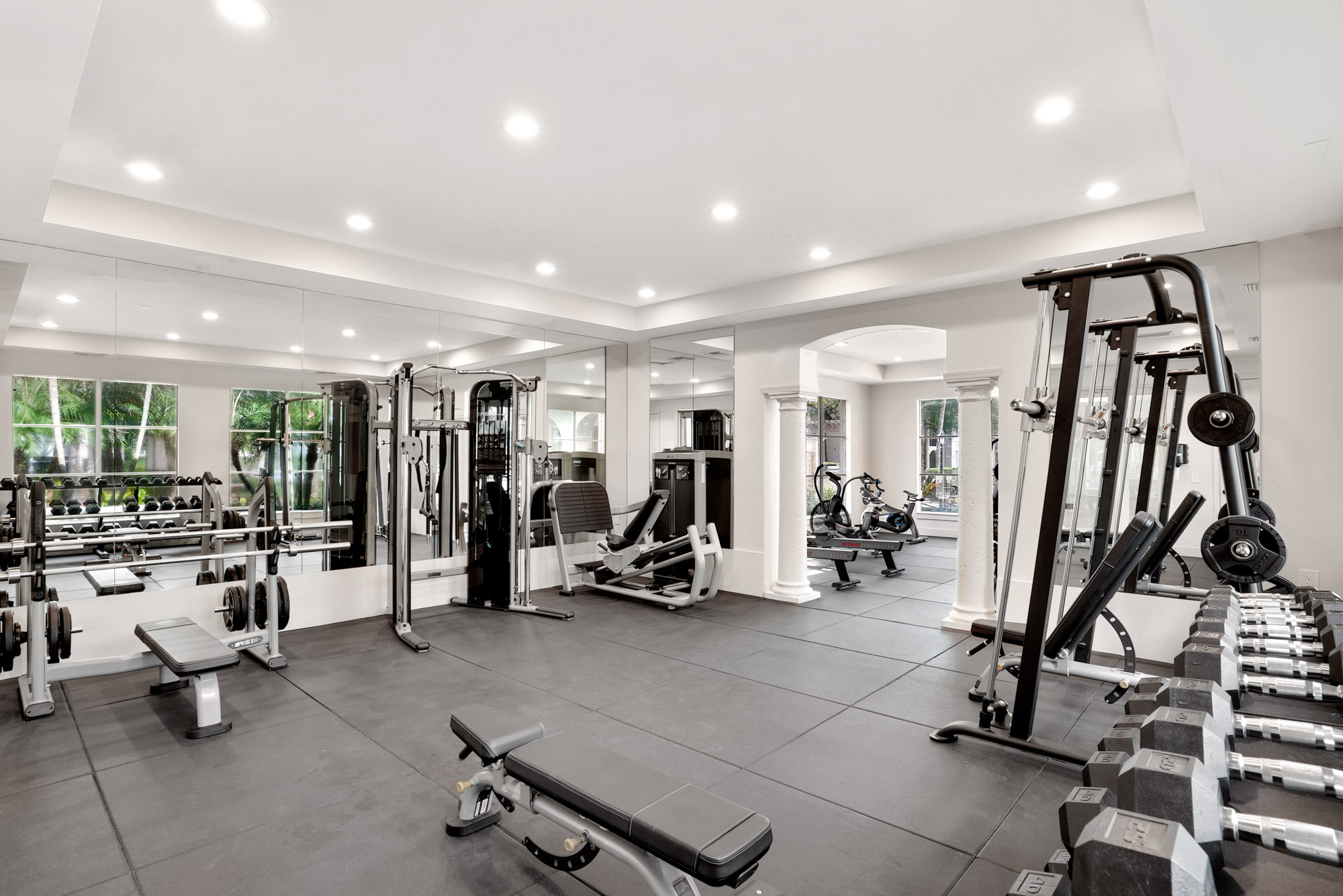 The fitness center at Miramar Lake in Fort Lauderdale, FL.